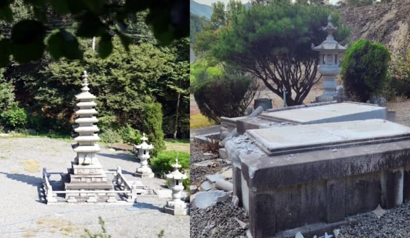 사찰 석탑 무너뜨린 60대 도굴 전과자, 마스크 DNA에 덜미 잡혀