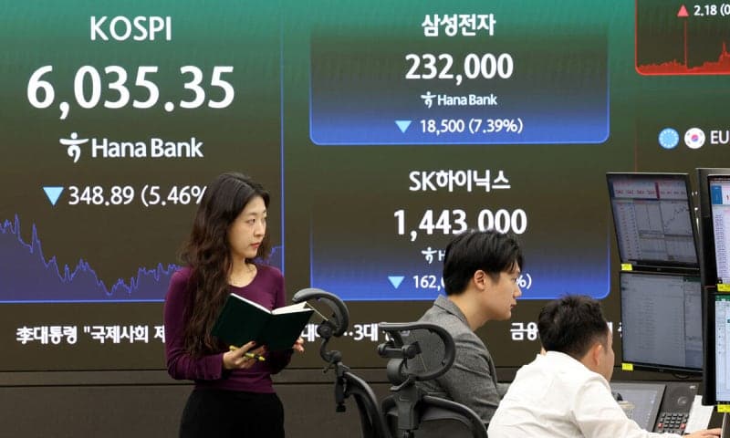 삼성전자·SK하이닉스 급락에 코스피 6000선 위태…수급 공백 현실화