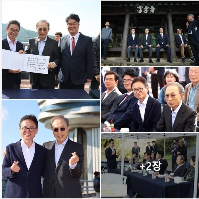 이철우 경북도지사, 이명박 전 대통령과 상주보 방문해 정책 연속성 촉구