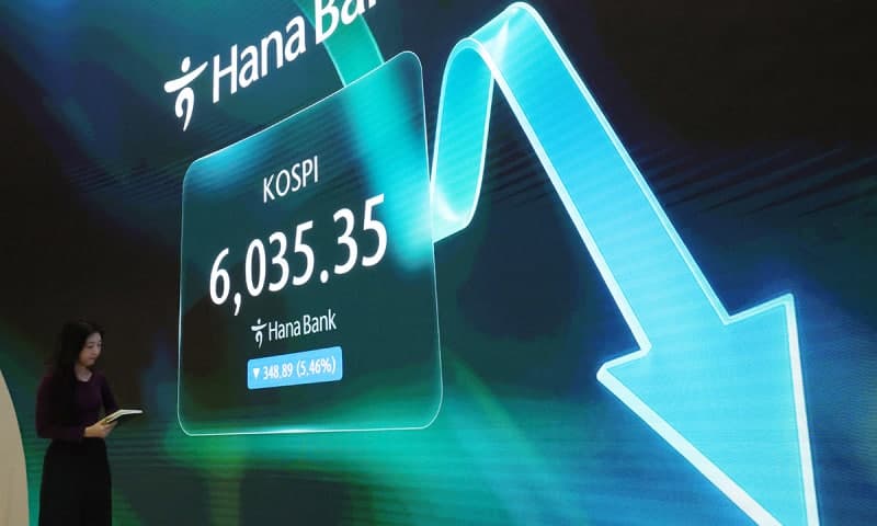中 창신메모리 D램 추격 선언에 반도체주 급락…코스피 5%대 폭락