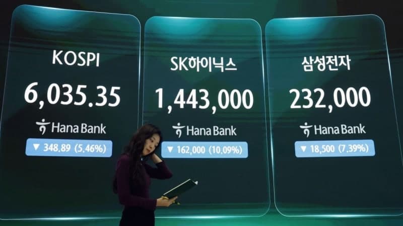 中 차세대 반도체 공습에 코스피 5.46% 급락…반도체주 폭락