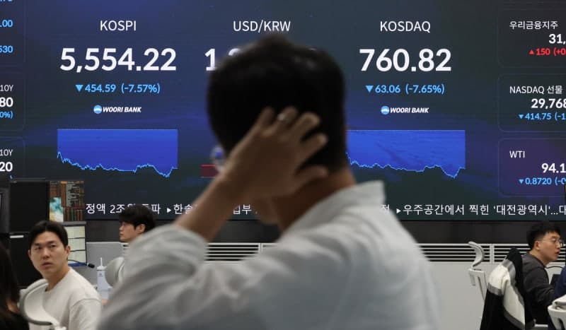 미국발 물가 충격과 AI 거품론에 코스피 5500선 붕괴…시총 411조 증발