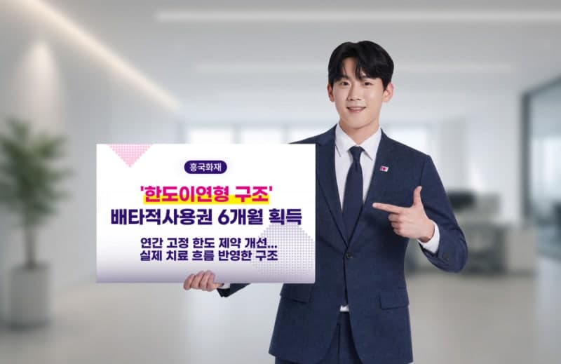 흥국화재, 미사용 치료비 이월 '한도이연형 구조' 배타적사용권 6개월 획득