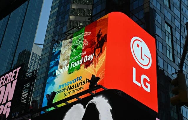 LG전자, '세계 식량의 날' 맞아 뉴욕·런던서 기아 해결 캠페인 전개