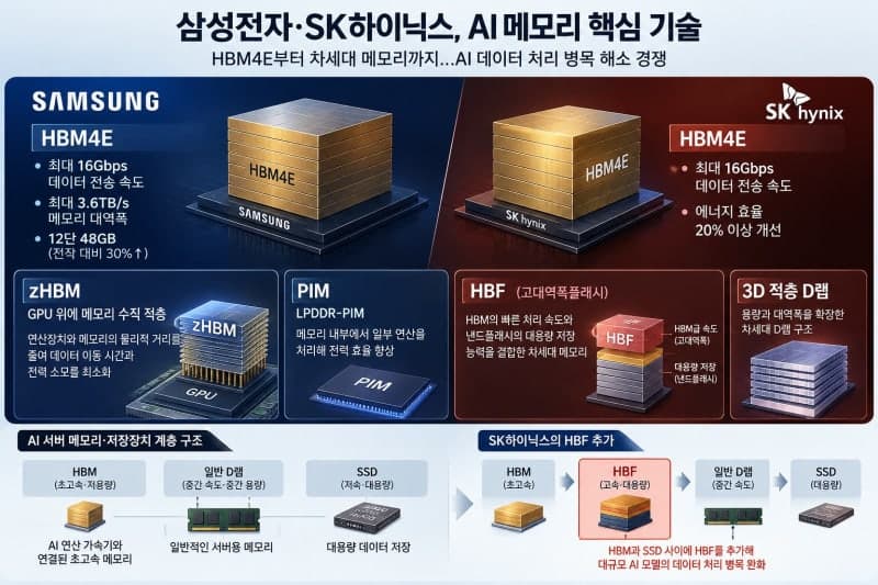 HBM 넘어 차세대 메모리로…삼성·SK하이닉스, AI 반도체 기술 경쟁 격화