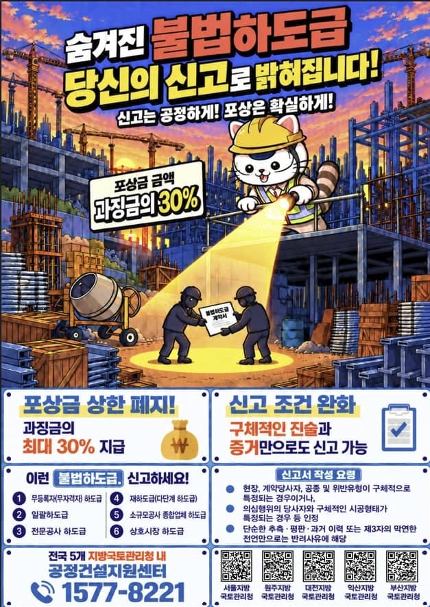 국토부, 경상권 민간 건설현장 75곳 불법하도급·체불 집중단속