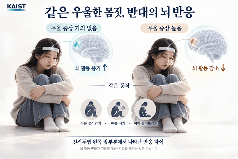 우울 증상 정도에 따라 달라지는 뇌 반응, 몸짓과 감정의 연결고리 찾았다