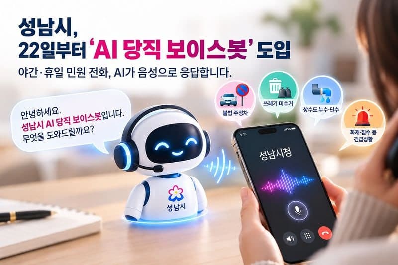 성남시, 야간·휴일 민원 응대 'AI 당직 보이스 봇' 22일 도입