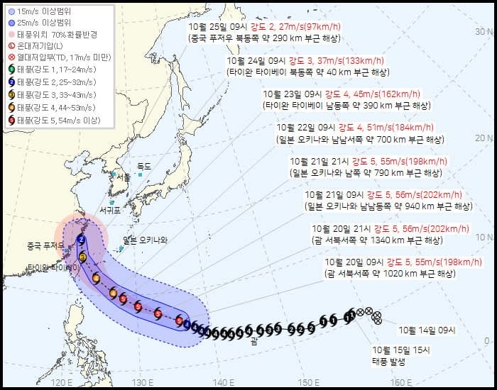슈퍼태풍 참피 북상 중…대만 거쳐 중국 향할지 경로 주목