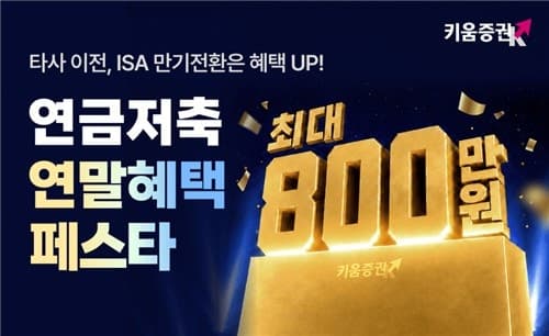 키움증권, 최대 800만원 혜택 '연금저축 연말혜택 페스타' 진행