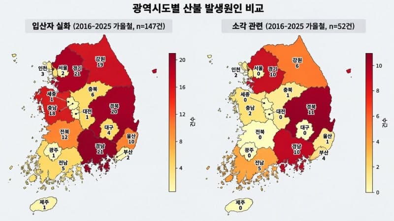 가을철 산불 절반 이상은 입산자 실화와 불법 소각 탓