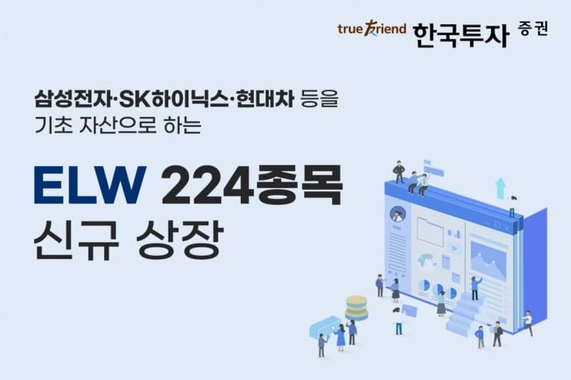 한국투자증권, 주식워런트증권(ELW) 224종목 신규 상장