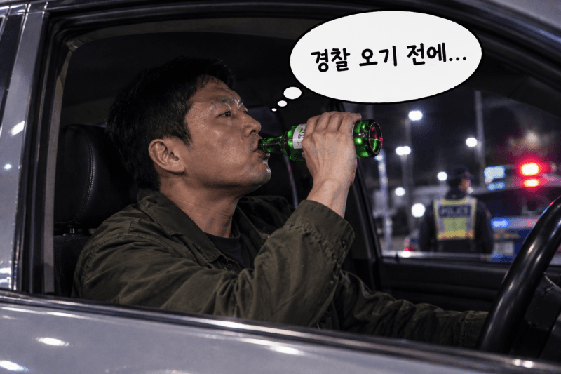 음주운전 의심받자 소주 1병 '벌컥'… '술타기' 40대 징역형 집행유예
