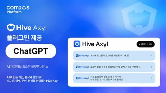 컴투스플랫폼, '하이브 액실' 챗GPT 플러그인 출시…AI 게임 개발·운영 지원