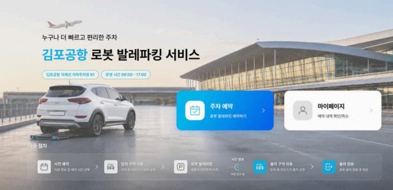 김포공항 국제선 주차장에 AI 로봇 발레파킹 서비스 도입