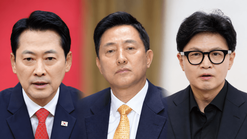 차기 대권 주자 선호도 조사…보수 한동훈·오세훈 초접전, 진보 김민석·강훈식 선두