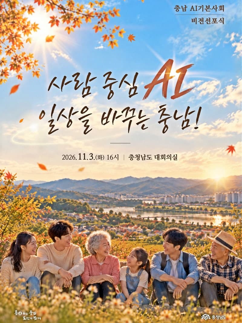 사람 중심 AI로 도민 일상 바꾼다…충남도, 11월 3일 비전 선포