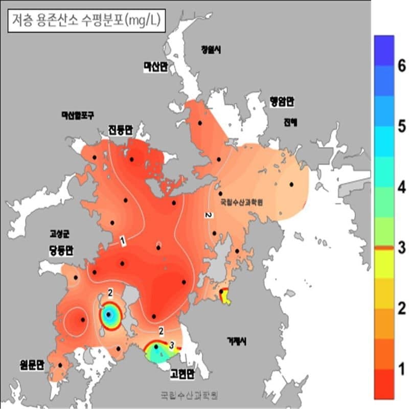 전국 연안 덮쳤던 산소부족 물덩어리 157일 만에 완전 소멸