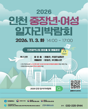 인천시, 내달 3일 중장년·여성 일자리박람회 개최…300명 채용 목표
