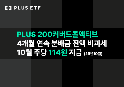 한화자산운용 'PLUS 200커버드콜액티브', 배당회피 전략으로 4개월 연속 전액 비과세